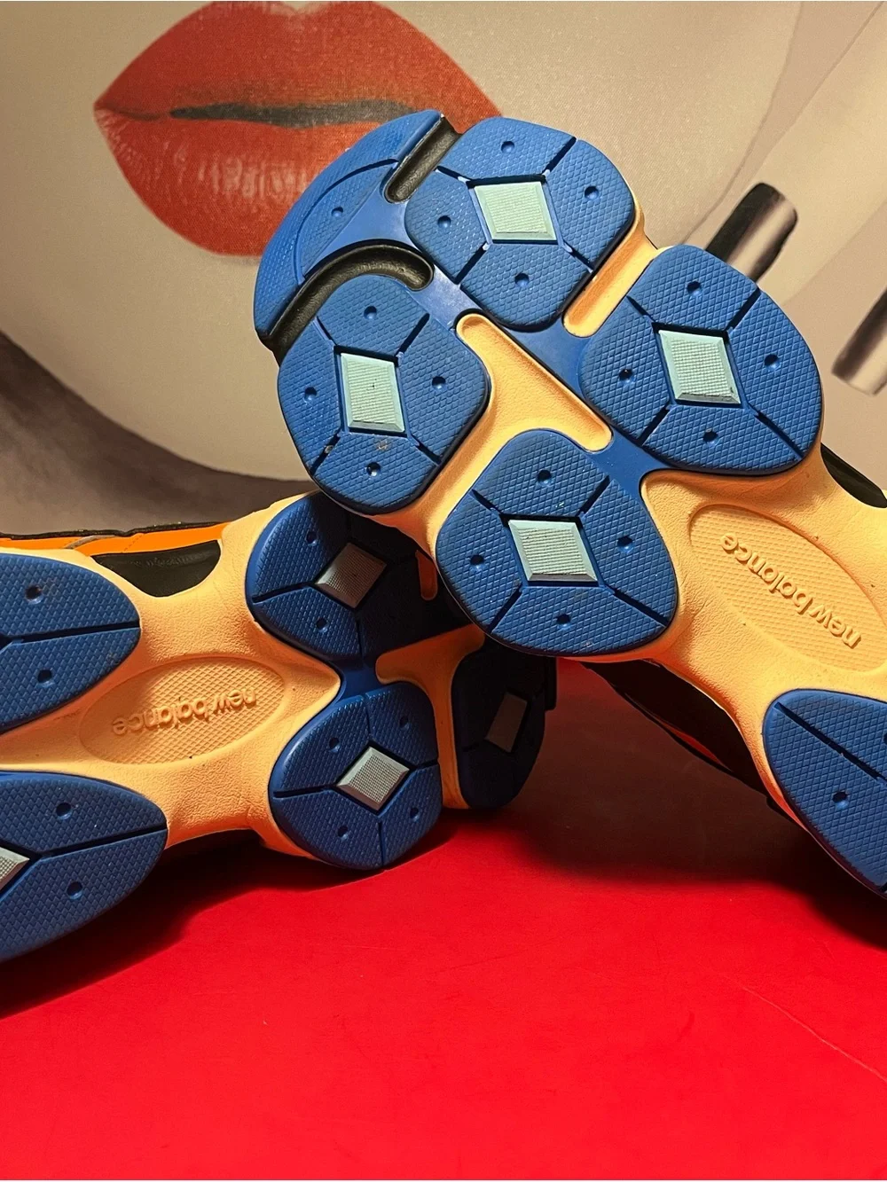 New Balance Kids Orange, Black & Light Blue Sneakers